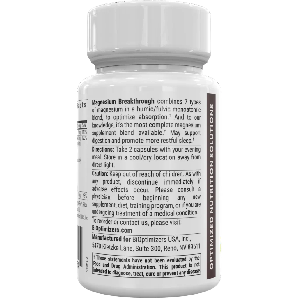 Magnesium Breakthrough biOptimizers Dosage