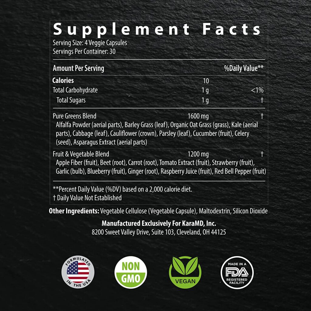 Pure Nature KaraMD Supplement Facts